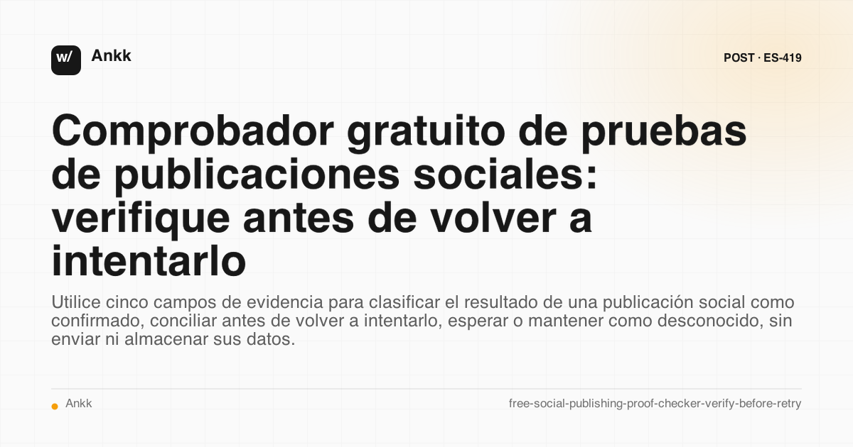 Comprobador de pruebas de publicación social gratuito con cuatro decisiones de reintento basadas en evidencia
